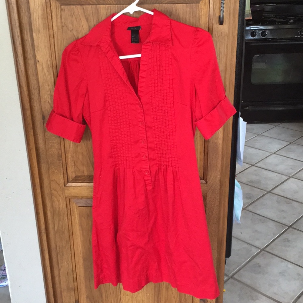 True red H&M shirt dress